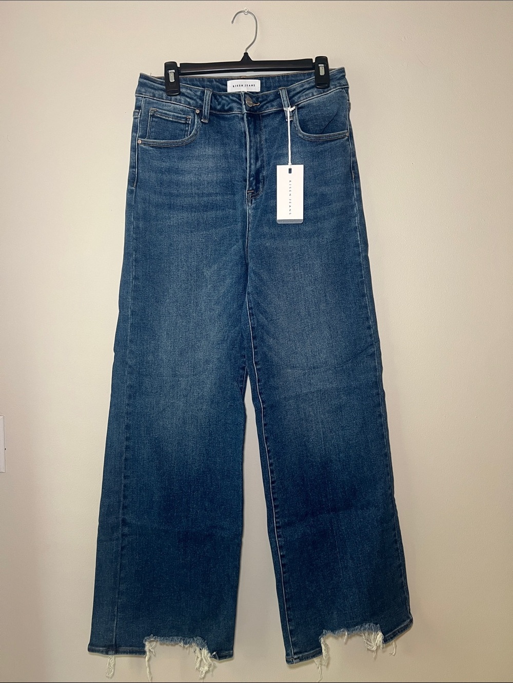 Risen Jeans Wide Leg High-Rise Women's Jeans - Dark Blue